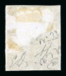 1859 5 Gr. Plate II, vermilion (vermiglio), position 23, on fragment with good even margins, just cut into at lower left. Fine used example, cancelled by a misplaced framed handstamp.   A fine and attractive piece, the u