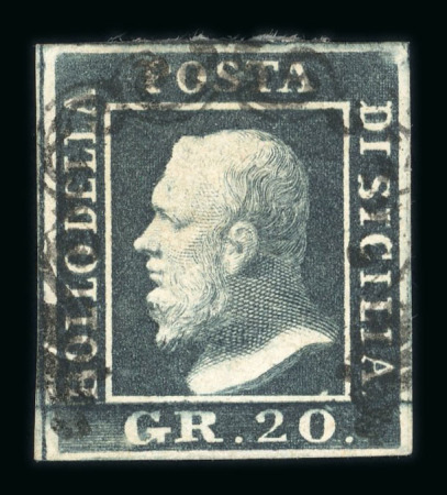 Stamp of Italian States » Sicily » 20 Grana » Stamps ** Sicily 1859 20Gr nero ardeia fine used
