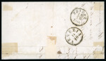 1859 20 Gr. and 10 Gr., on entire dated 30 September from Messina to Venice, written in English. Stamps with close to good margins, tied by the two-line Messina despatch handstamp at centre. Various manuscript rate marki