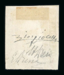 1859 50 Gr., dark violet-brown lake (lacca bruno scuro violaceo), with four margins. Very fine used example.  A scarce and highly attractive example of this rare shade, displaying excellent colour and overall appearance.