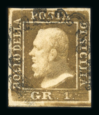 Stamp of Italian States » Sicily » 1 Grano, Plate I » Retouches Sicily 1859 1 Gr. plate I, intense rusty brown (bruno ruggine intenso), position 53 retouch