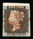 Stamp of Great Britain » 1840 1d Black and 1d Red plates 1a to 11 1840 1d black pl.3, AF, marginal example from the top