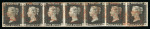 Stamp of Great Britain » 1840 1d Black and 1d Red plates 1a to 11 1840 1d black pl.1b, QE-QK horizontal strip of seven