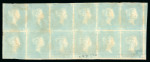 Stamp of Great Britain » 1841 2d Blue 1841 2d blue Pl.4 block of twelve SF-TK with good margins all round and neat strikes of "131" postmark of Edinburgh