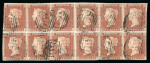 Stamp of Great Britain » 1841 1d Red 1841 1d red group of fine used multiples on a Hagner page