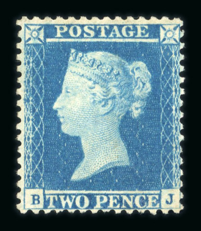 Stamp of Great Britain » 1854-70 Perforated Line Engraved 1854-57 2d blue pl.4 BJ mint, regummed