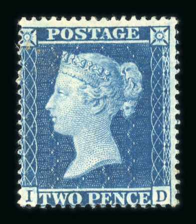 Stamp of Great Britain » 1854-70 Perforated Line Engraved 1856-58 2d blue pl.6 ID mint with large part o.g.