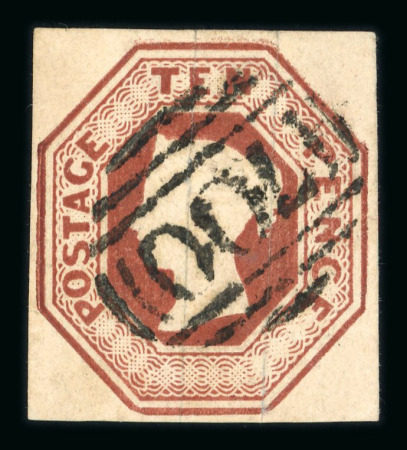 1847–54 10d Brown. A fine used example with four good margins, neatly cancelled by “700” Sheffield numeral postmark. A very attractive stamp. (SG £1,200).  Expertise: Signed E.Diena