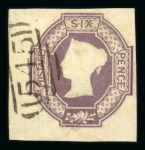 1847–54 6d Dull Lilac, watermark inverted. A superb used example with four very large margins, neatly cancelled by “545” Newcastle postmark