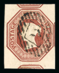 Stamp of Great Britain » 1847-54 Embossed 1847-54 10d brown used with four large to very large margins and neat London "7" postmark