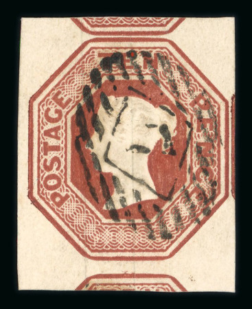 Stamp of Great Britain » 1847-54 Embossed 1847-54 10d brown used with four large to very large margins and neat London "7" postmark