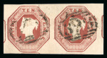 Stamp of Great Britain » 1847-54 Embossed 1847-54 10d brown in horizontal pair used with large to very large margins