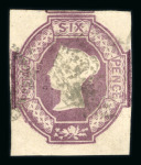 1847–54 6d, group of three shades. A useful and attractive group of three different shades, each with four margins and fine used. One example with a tiny fault in the margin only; otherwise, a fine trio.  Expertise: Two 
