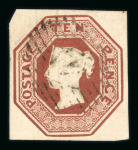 1847–54 1s Pale Green, 10d Brown and 6d Dull Lilac. A fine used group, each with good to large margins. The 10d Brown with a small corner crease at top right, clear of the design; otherwise a very attractive trio (3).