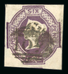 Stamp of Great Britain » 1847-54 Embossed 1847-54 small used group with three 1s green, two 6d plus one on part cover