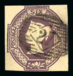 Stamp of Great Britain » 1847-54 Embossed 1847-54 small used group with three 1s green, two 6d plus one on part cover