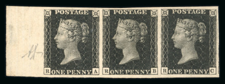 Stamp of Great Britain » 1840 1d Black and 1d Red plates 1a to 11 1840 1d black pl.7 RA-RC left hand marginal horizontal