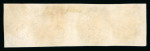 1840 1d Grey-Black, Plate 1a. A horizontal strip of four (RG–RJ) showing clear plate wear, used