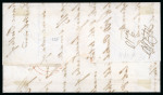 Stamp of Great Britain » 1840 1d Black and 1d Red plates 1a to 11 1840 1d black pl.1b  strip of four DG-DJ on entire from Newport
