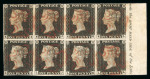 Stamp of Great Britain » 1840 1d Black and 1d Red plates 1a to 11 1840 1d black pl.1a right hand marginal block of eight KI-LL with inscription