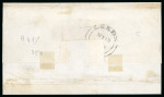 Stamp of Great Britain » 1840 1d Black and 2d Blue "May Dates" 1840 1d black pl.1a block of four CD-DE with four margins on cover from Leeds to Manchester dated May 15th 1840