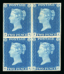 Stamp of Great Britain » 1840 2d Blue (ordered by plate number) 1840 2d blue pl.1 FE-GF, brilliant mint block of four