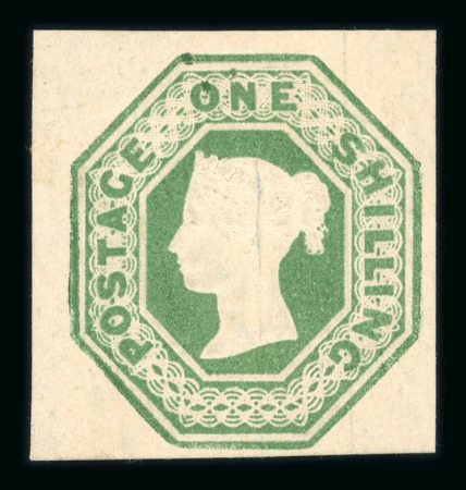 1847-54 1s green with large margins mint with part o.g.