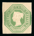 Stamp of Great Britain » 1847-54 Embossed 1847-54 1s green mint with large margins