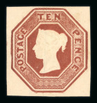 Stamp of Great Britain » 1847-54 Embossed GB 1847-54 Embossed 10d brown die 3 mint with four large, even margins, large part o.g.