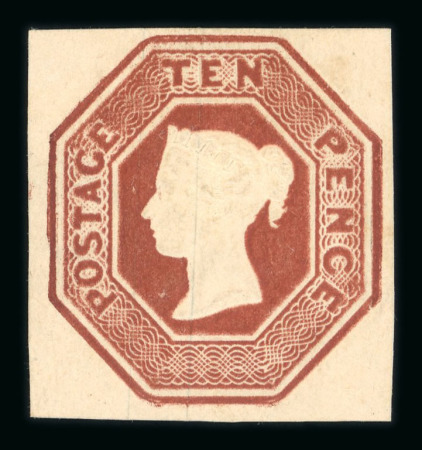 Stamp of Great Britain » 1847-54 Embossed GB 1847-54 Embossed 10d brown die 3 mint with four large, even margins, large part o.g.