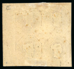 Stamp of Great Britain » 1847-54 Embossed GB 1847-54 10d brown die 3 marginal block of four mint,