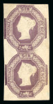 1847-54 6d dull lilac in vertical pair mint with good to large margins, re-distributed gum