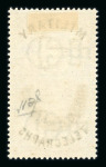 Stamp of Great Britain » Telegraphs Military Telegraphs for Egypt: 1886 handstamped "0.1 P.T." on 1d to "Hundred Piastres" on £1 lilac and black set of 8 values mint