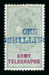 Stamp of Great Britain » Telegraphs Military Telegraphs for Egypt: 1901 surcharged "One Shilling" on 5s green and violet mint