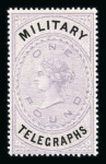 Stamp of Great Britain » Telegraphs Military Telegraphs: 1884 set of 8 values from 1d to £1 mint