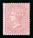 Stamp of Great Britain » 1855-1900 Surface Printed 1855-57 Large Garter 4d rose mint with large part o.g.