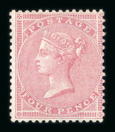 Stamp of Great Britain » 1855-1900 Surface Printed 1855-57 Large Garter 4d rose mint with large part o.g.