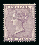 Stamp of Great Britain » 1855-1900 Surface Printed 1857 Emblems 6d pale lilac mint with large part o.g.