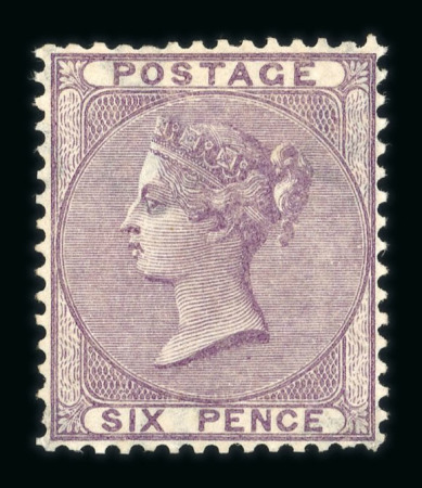 Stamp of Great Britain » 1855-1900 Surface Printed 1857 Emblems 6d pale lilac mint with large part o.g.
