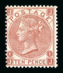 Stamp of Great Britain » 1855-1900 Surface Printed 1867-80 Spray 10d red-brown JJ mint with large part o.g.
