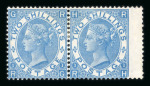 Stamp of Great Britain » 1855-1900 Surface Printed 1867-80 Spray 2s dull blue in mint pair RG-RH with wing margin, part (disturbed) o.g.