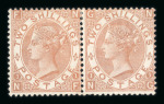 Stamp of Great Britain » 1855-1900 Surface Printed GB 1867-80 Spray 2s brown, a fresh mint pair NF-NG