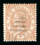 Stamp of Great Britain » 1855-1900 Surface Printed 1867-80 Spray 2s brown AE fine used, re-perforated wing margin