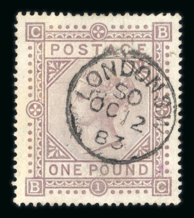 Stamp of Great Britain » 1855-1900 Surface Printed 1867-83 wmk Anchor £1 brown-lilac on white paper used with neat London 1883 cds