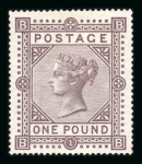 1867-83 wmk Maltese Cross £1 brown-lilac reperforated imprimatur to simulate the issued stamp, mint o.g.