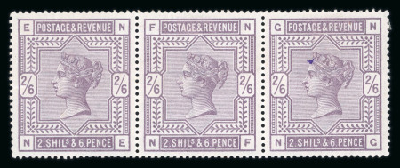 Stamp of Great Britain » 1855-1900 Surface Printed 1883-84 2s6d lilac mint in horizontal strip of three