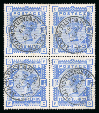 Stamp of Great Britain » 1855-1900 Surface Printed 1883–84 10s Ultramarine: An attractive used block of