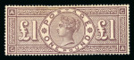 Stamp of Great Britain » 1855-1900 Surface Printed 1884 wmk Crowns £1 brown-lilac fresh mint original