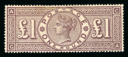 Stamp of Great Britain » 1855-1900 Surface Printed 1884 wmk Crowns £1 brown-lilac fresh mint original