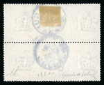 Stamp of Great Britain » King Edward VII 1911-13 Somerset House £1 deep green in vertical pair fine used with Guernsey 1913 cds